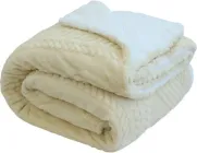 Плед-Ковдра Soho Colos Ivory шерпа+шерпа Жакард геометричного дизайну Двоспальний 200х220 см (2 Colos Ivory)