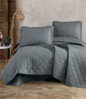 Покривало стьобане Clasy 240х260 з наволочками TAFANA V6 GRI