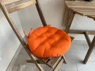 Подушка на стул кругла, серія Color, 35х35х5, колір помаранчевий, с зав'язками