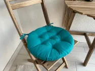 Подушка на стул кругла, серія Color, 40х40х5, колір бірюза , с зав'язками
