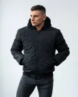 Чоловіча тепла куртка-бомбер, чорний, розмір L, арт.stat10