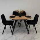 Обідній стіл MebliRoMax Elips 1100x750x750 Дуб крафт золотий / Чорний (УТП037235)