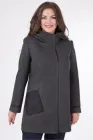 Пальто прямого силуету з еко-шкіряною кишенею All Posa 50 Сірий (ap824#4659)