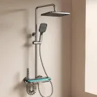 Душова система Epelli Linea Blu з підсвіткою, з тропічним душем, лійкою та гігієнічним душем, графіт