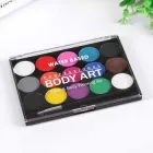 Професійний аквагрим-фарби 15 кольорів, 2 пензлі для обличчя та тіла на водній основі для свят та вечірок 3DTOYSLAMP