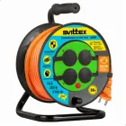 Подовжувач на котушці 30м, 2х2,5мм² із термозахистом та захистом IP44, 4100Вт, SVITTEX SV-019-O-IP44