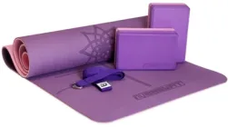 Набір для йоги та фітнесу EasyFit Polarity Set (килимок, два блоки та ремінь) EF-2421s-VP Фіолетово-рожевий (56003631)