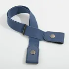Полотняний еластичний пояс без пряжки довжина коригується Блакитний