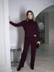 Жіночий костюм двійка із хомутом та брюками з ангори на флісі Innoe 210366-1, р. 48/50 Вишневий