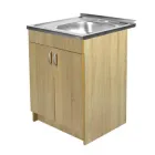 Тумба з мийкою 60х50 права Дуб Сонома для кухні з сифоном