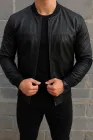 Бомбер шкіряний чорний XL