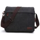 Сумка чоловіча портфель через текстильне плече для документів А4 з відділенням для ноутбука Vintage Чорний 40545