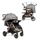 Прогулянкова коляска з перекидною ручкою Ninos Maxi 2, Dark Grey Gold