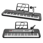 Дитяче піаніно синтезатор LiJIA з мікрофоном та дисплеєм працює від мережі та на батарейках 200 тонів 200 ритмів 61 клавіша