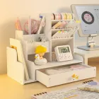 Настільний органайзер для канцелярії з скринькою White Без бренду