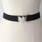 Пояс-корсет із сріблястою пряжкою у формі серця Чорний