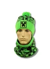 Дитячий зимовий комплект (баф + шапка) Майнкрафт (Minecraft) 53-56 см Салатовий