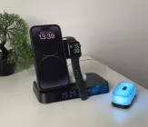 Безпровідна зарядка для Apple Watch iPhone Airpods 30w 5 в 1 Док-станція з годинником нічником