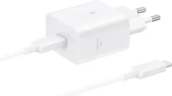 Мережевий зарядний пристрій Samsung 45W Power Adapter Type-C Cable White (EP-T4511XWEGEU)
