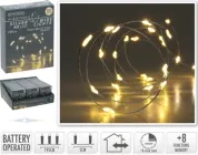 Світлодіодна гірлянда Christmas Decoration 40 LED 2.1 м (8 функцій) на батарейках Теплий білий (AX9731710)