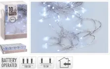 Світлодіодна гірлянда Christmas Decoration 10 LED 1.3 м на батарейках Холодний білий (AX9800000)