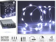 Світлодіодна гірлянда Christmas Decoration 80 LED 4.1 м (8 функцій) на батарейках Холодний білий (AX9730720)