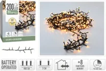 Світлодіодна гірлянда Christmas Decoration 200 LED 4.5 м (8 функцій) на батарейках Теплий/Екстра теплий білий (AX8417750)