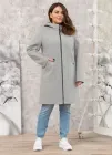 Демісезонне пальто з капюшоном Lady Prestige Л602 54 світло-сіре