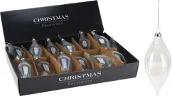 Набір ялинкових прикрас Christmas Decoration Крапля 12 х 6 х 6 см 12 шт Веселковий (ABR410300)