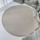 Підставки на стіл під тарілки круглі 38 см бежеві з екошкіри