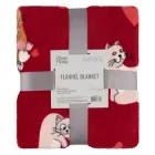 Плед Ardesto Flannel Поліестер Червоний Полуторний 160х200 см Котики з сердечками (ART0124PB)