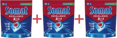 Упаковка капсул для посудомийної машини Somat Excellence 3-in-1 34 шт х 3 пачки (9000101831986/9000101831986/9000101831986)