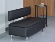 Диван з нішею Vi-Tall офісний 170×55×71 см, екошкіра чорний