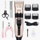 Машинка BaoRun Для стрижки тварин USB з насадками бездротова Золотий (1007-414-00)