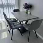 1 м'який стілець GARDA зі спинкою з сірого велюру топ на металевому чорному каркасі