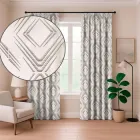 Штора жакардова Umbra 150×270 см бежева з геометричною вишивкою для спальні та вітальні