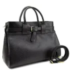 Сумка класична жіноча на плече з натуральної шкіри флотар повсякденна Firenze F-IT-7633A-L Чорний