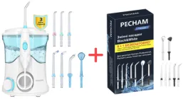 Іригатор PECHAM White Edition (652118269581) + Насадки для іригатора PECHAM Professional Black (6920674111113)