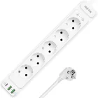 Мережевий фільтр-подовжувач RZTK Power Strip Pro 5 + 2 USB-A + USB-С (PD20W) White 2 м (2025)