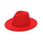 Шляпа федора зі стійкими полями унісекс 56-58 червоний 00341