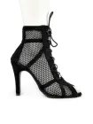 Туфлі для танців High Heels, хілси текстильна сітка каблук 10 см, чорні, розмір 37