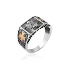 Срібна Печатка з золотом Святий Миколай 551, 20.5 розмір