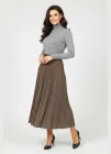 Трикотажна двостороння спідниця міді Forza Viva MW-KS-1902A-623 42 Коричневий