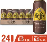 Упаковка пива Leffe Brune темне фільтроване 6.5% 0.5 л x 24 шт (5410228201236)