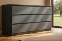 Комод Антрацит 1500 х 376 х 730 h ДСП Брайт Майстер Форм 20069 (телескопічні напрямні)