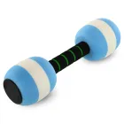 Гантелі для аквааеробіки круглі 1шт (EVA, р-р l-26см, d-8см) (PL-3532_Білий-блакитний)