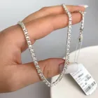 Срібний жіночий ланцюжок, кольє з фіанітами арабський бісмарк 45-50 см. арабеска