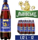 Упаковка пива Львівське Різдвяне темне фільтроване 4.2% 1.12 л х 12 шт. (4820250940897)