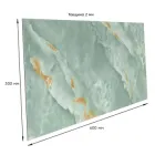 Самоклеючі стінові панелі ПЕТ Смарагдовий зелений мармур під камінь 300х600х2мм ПВХ плитка покриття