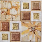 Пластикова ПВХ панель Плитка Квіти Квадрати 300*300*5мм самоклеюча для декору стн під камінь плитку